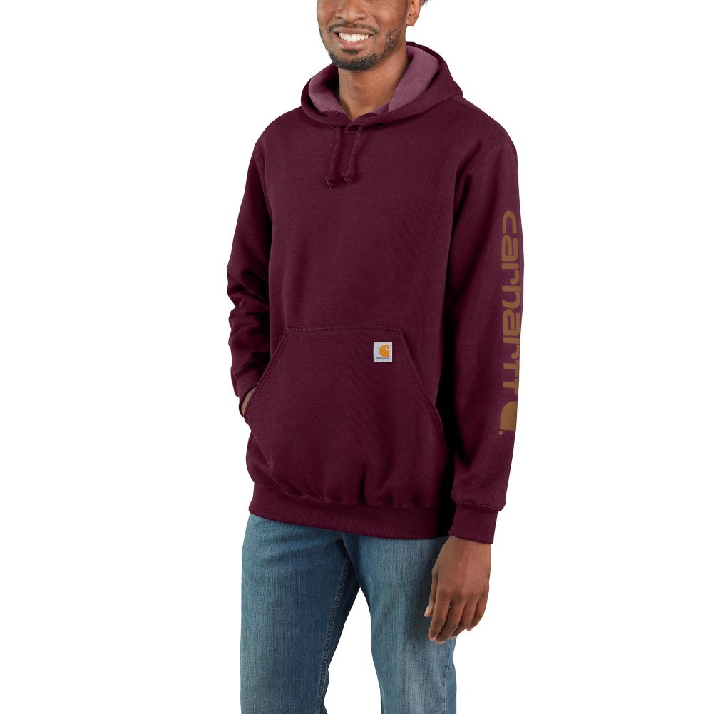 'Carhartt' Men's Midweight Sleeve Logo Hoodie - Port