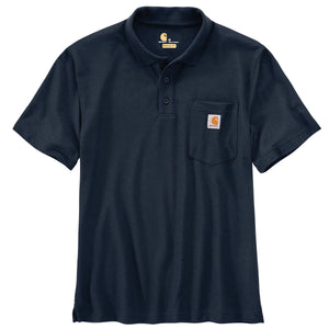 'Carhartt' Men's Loose Fit Midweight Short Sleeve Contractor Pocket Polo - Navy