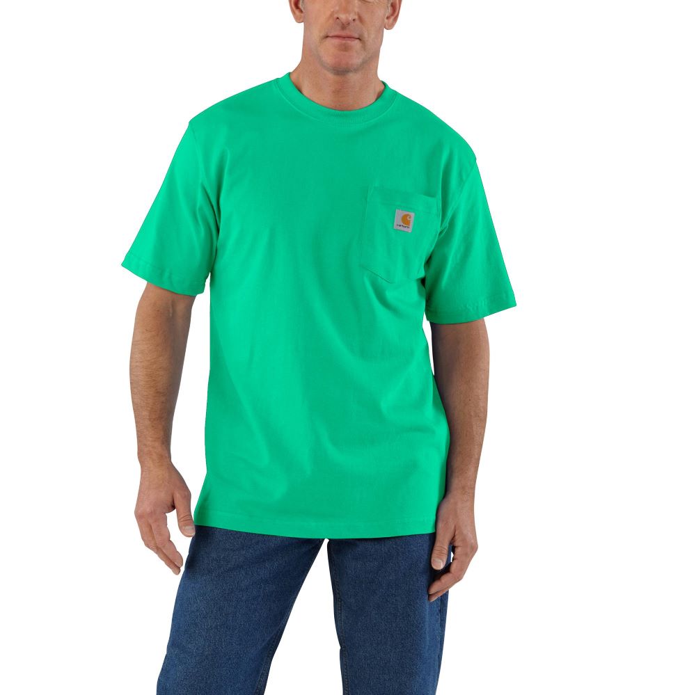 'Carhartt' Men's Loose Fit Heavyweight Pocket T-Shirt - Malachite