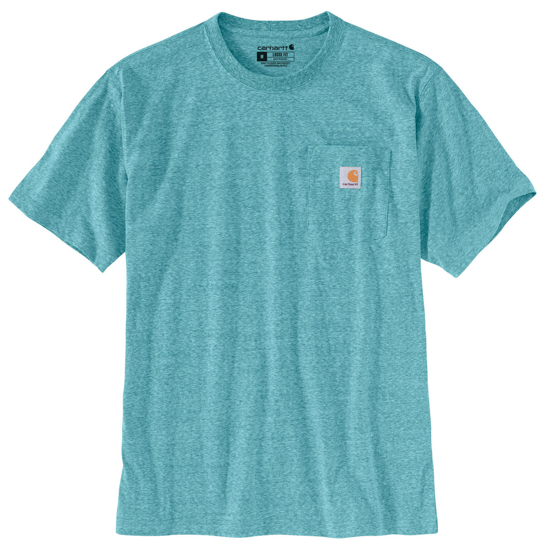 'Carhartt' Men's Workwear Heavyweight Pocket T-Shirt - Blue Spruce Snow Heather