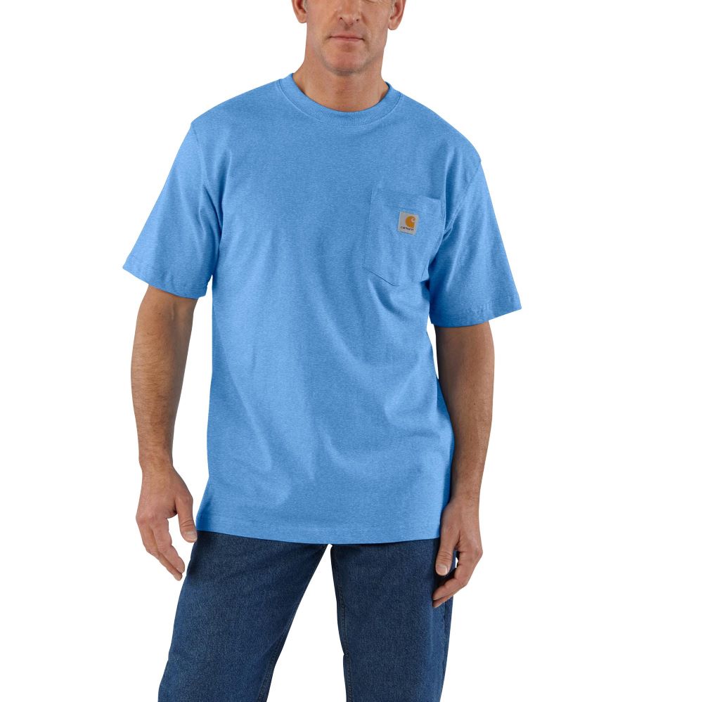 Carhartt' Men's Loose Heavyweight Pocket T-Shirt Blue Lagoon He – Outfitter