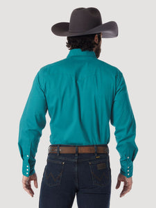 'Wrangler' Men's Advanced Comfort Cowboy Cut Snap Front - Turquoise
