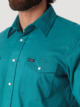 'Wrangler' Men's Advanced Comfort Cowboy Cut Snap Front - Turquoise