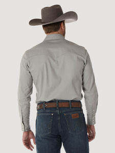 'Wrangler' Men's Advanced Comfort Cowboy Cut Snap Front - Cement