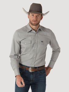 'Wrangler' Men's Advanced Comfort Cowboy Cut Snap Front - Cement