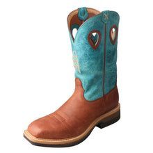 'Twisted X' Men's 12" Lite Cowboy EH Alloy Comp Toe -  Brown / Turquoise