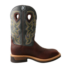 'Twisted X' Men's 12" Lite Cowboy EH WP Square Alloy Toe - Brown / Teal Green