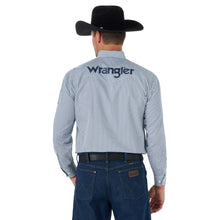 'Wrangler' Men's Logo Western Button Down - Blue