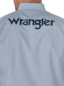 'Wrangler' Men's Logo Western Button Down - Blue