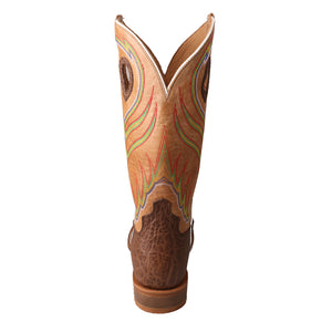 'Twisted X' Men's 14" Ruff Stock Western Square Toe - Cognac / Crazy Horse Brown