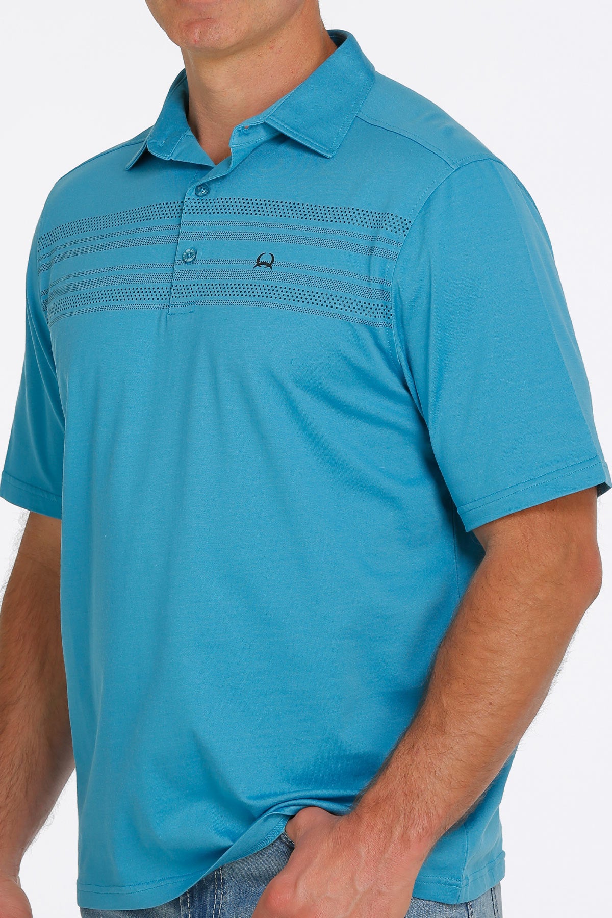 Mens Cinch ArenaFlex Striped S/S Polo Shirt