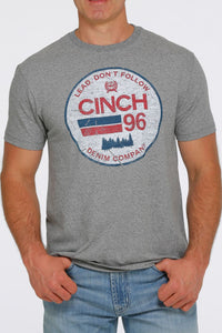 'Cinch' Men's Front Logo Tee - Heathered Grey