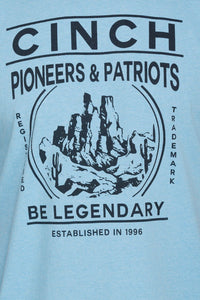 'Cinch' Men's Pioneers & Patriots T-Shirt - Heather Light Blue