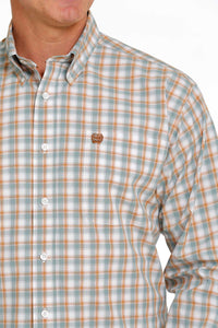 'Cinch' Men's Plaid Classic Fit Button Down - White