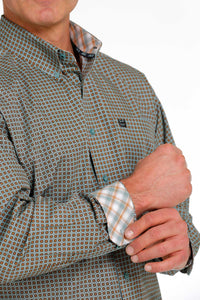 'Cinch' Men's Print Classic Fit Button Down - Blue Multi