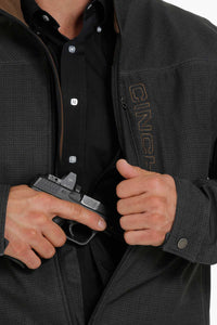 'Cinch' Men's Concealed Carry Bonded Logo Jacket - Black / Tan