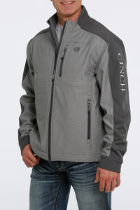 'Cinch' Men's Concealed Carry Textured Bonded Jacket - Grey (Ext. Sizes)
