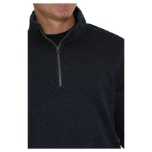 'Cinch' Men's 1/4 Zip Pullover Knit Sweater - Navy
