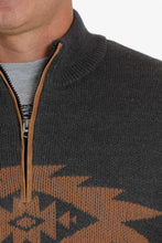 'Cinch' Men's 1/4 Zip Sweater - Charcoal