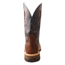 'Twisted X' Men's 12" CellStretch® Western WP Square Toe - Mocha / Navy