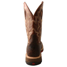 'Twisted X' Men's 12" Cellstretch WP Western Square Toe - Smokey Chocolate / Spice