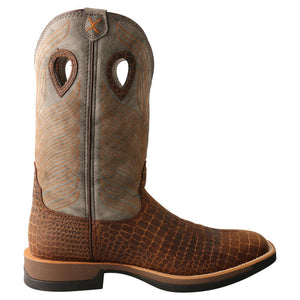 'Twisted X' Men's 12" Tech-X Cellstretch Western Square Toe - Brown / Grey