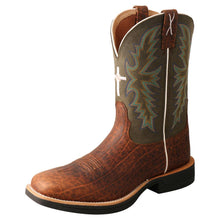 'Twisted X' Men's 11" Tech-X Cellstretch Western Square Toe - Brown / Green
