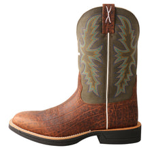 'Twisted X' Men's 11" Tech-X Cellstretch Western Square Toe - Brown / Green