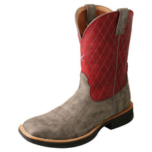 'Twisted X' Men's 11" Tech-X Cellstretch Western Square Toe - Grey / Red