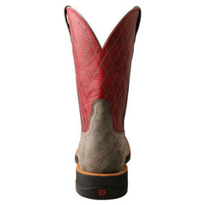 'Twisted X' Men's 11" Tech-X Cellstretch Western Square Toe - Grey / Red