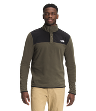 'The North Face' Men's TKA Glacier Snap Pullover - New Taupe Green / TNF Black