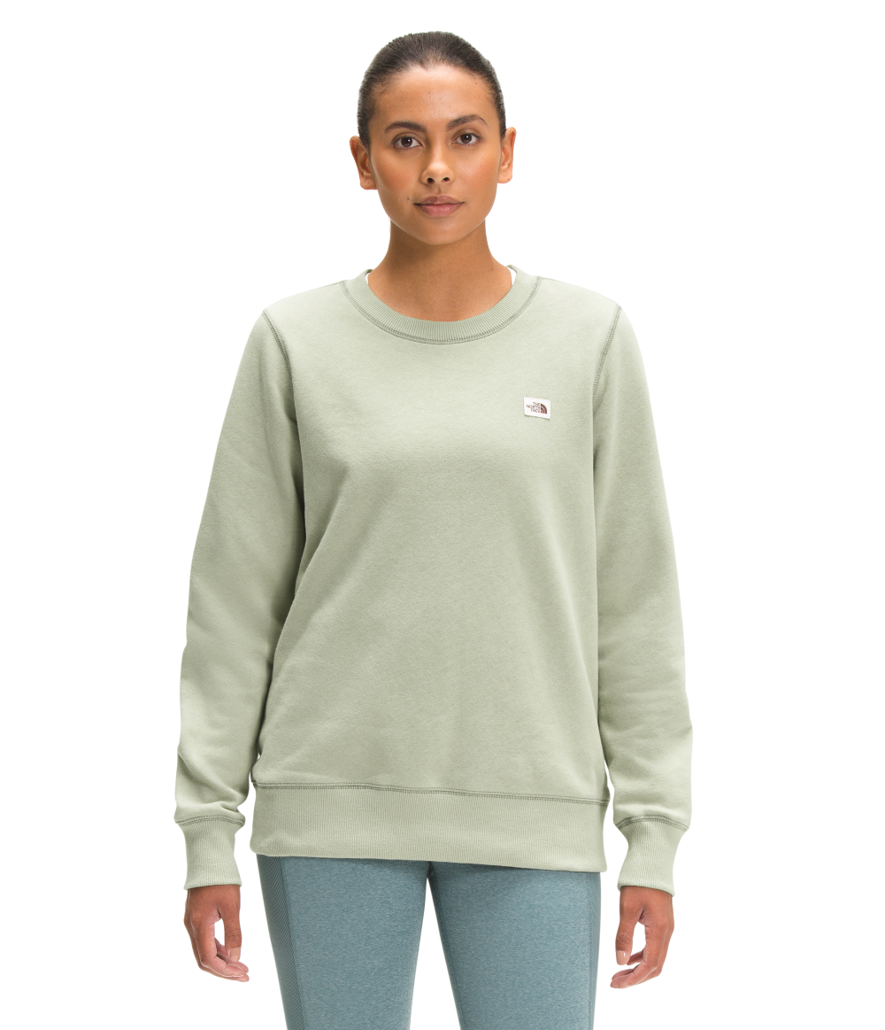 'The North Face' Women's Heritage Patch Crew Pullover - Tea Green