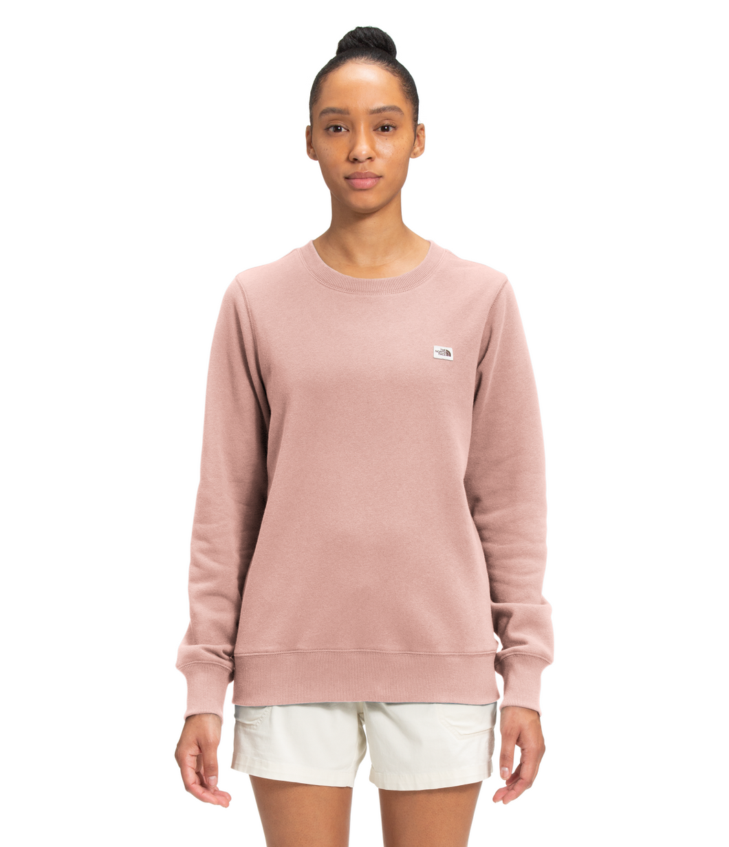 'The North Face' Women's Heritage Patch Crew Pullover - Evening Sand Pink Heather