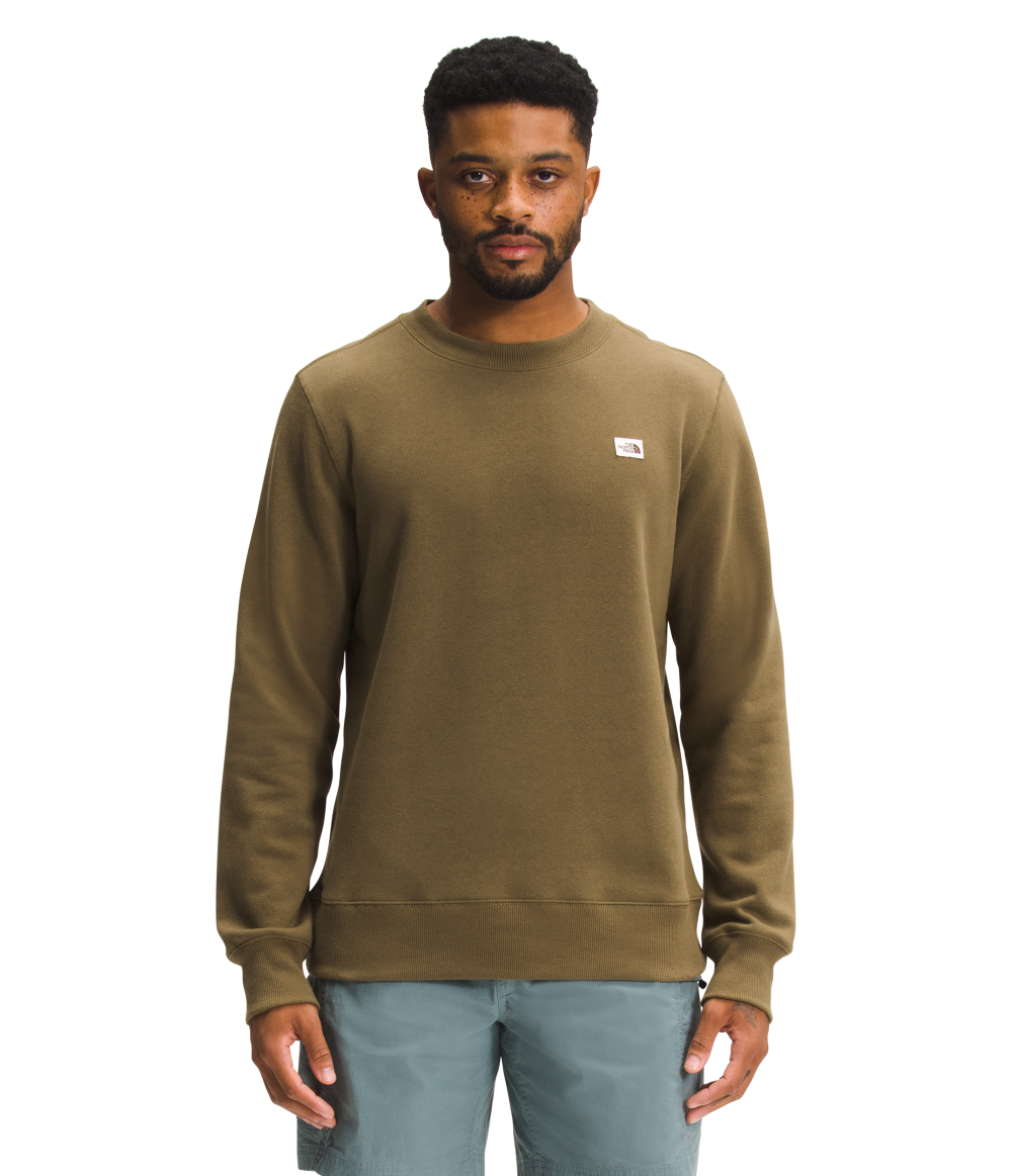 'The North Face' Men's Heritage Patch Crew Sweatshirt - Military Olive