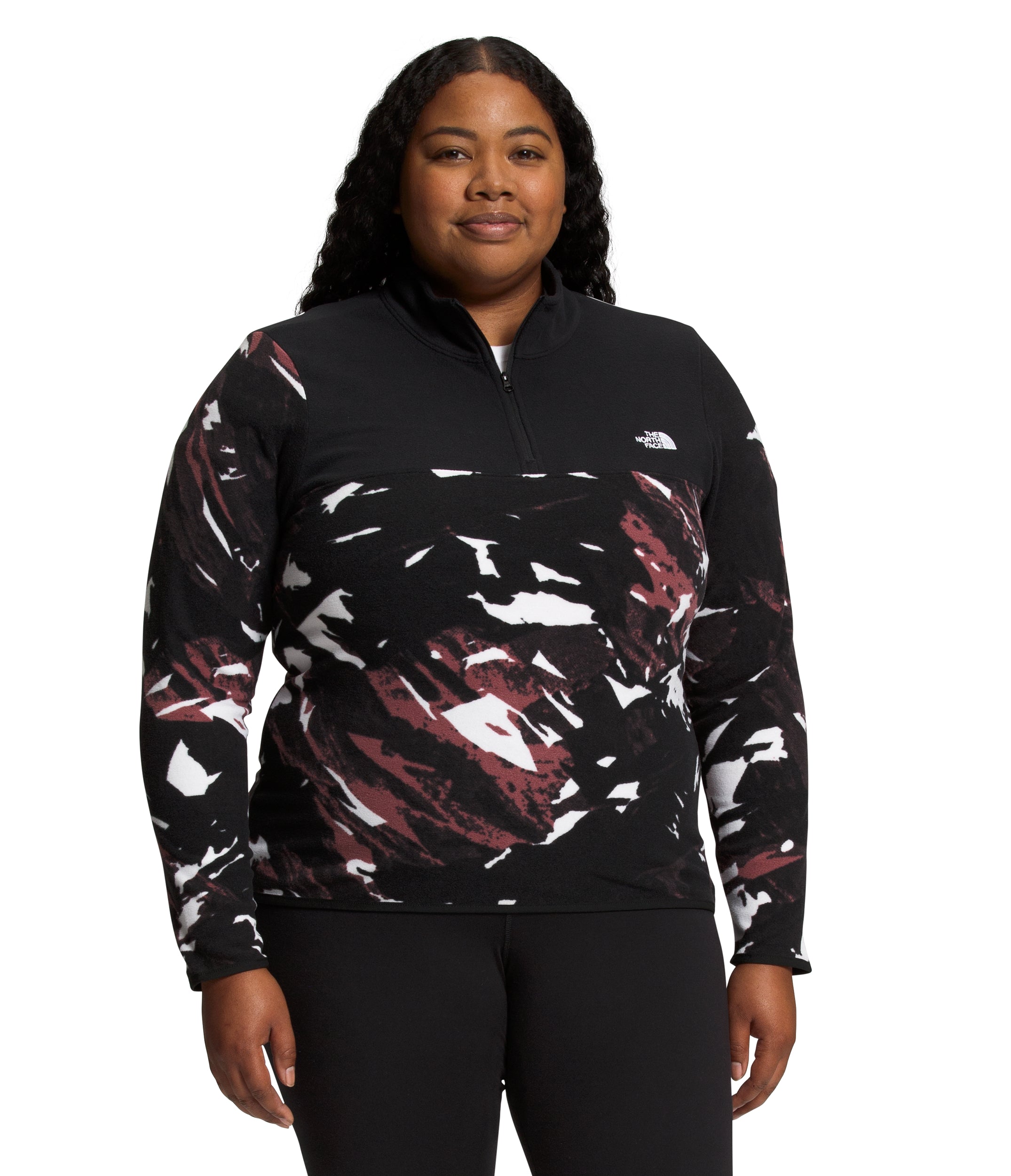 'The North Face' Printed TKA Glacier 1/4 Zip Fleece - Wild Ginger (Ext. Sizes)