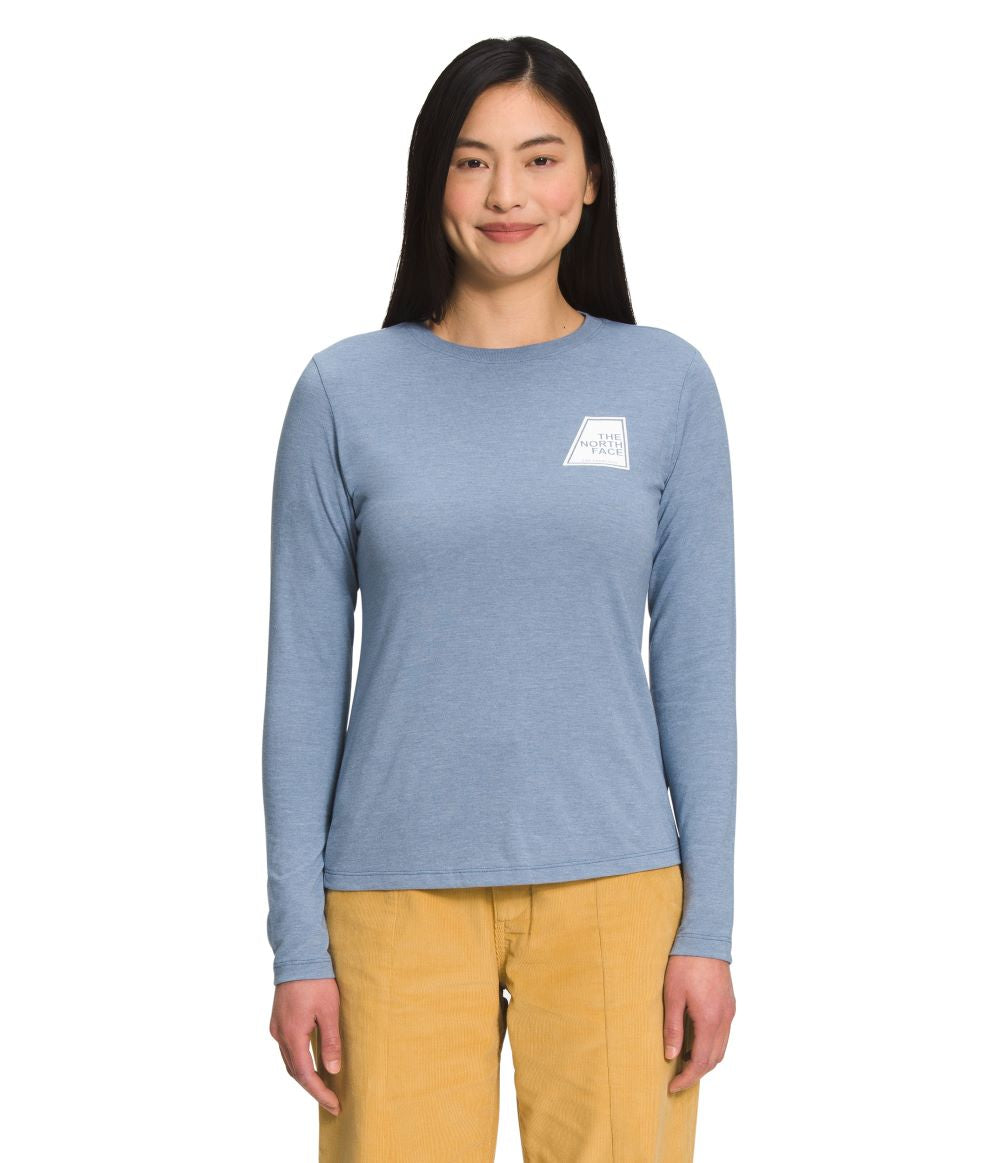 'The North Face' Women's Triblend Logo Marks Tee - Folk Blue Heather