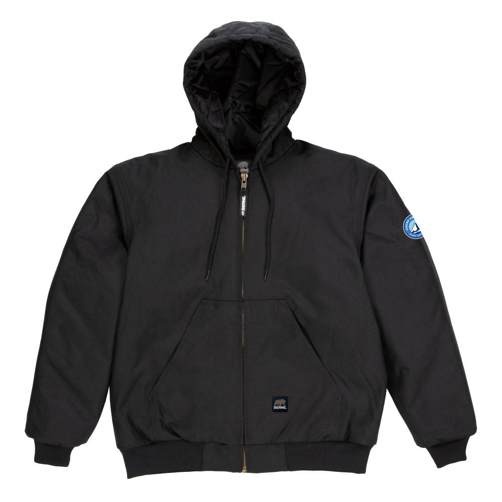 'Berne' Men's Icecap Arctic Insulated WP Hooded Jacket - Black