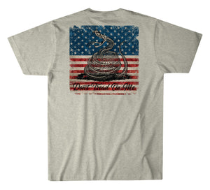 'Howitzer' Men's Square Don't Tread On Me Short Sleeve Tee - Oatmeal