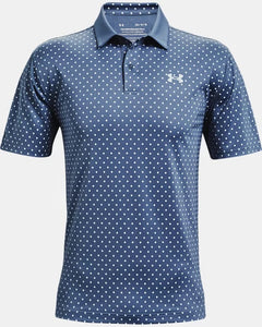 'Under Armour' Men's Performance Printed Polo - Mineral Blue / Isotope Blue