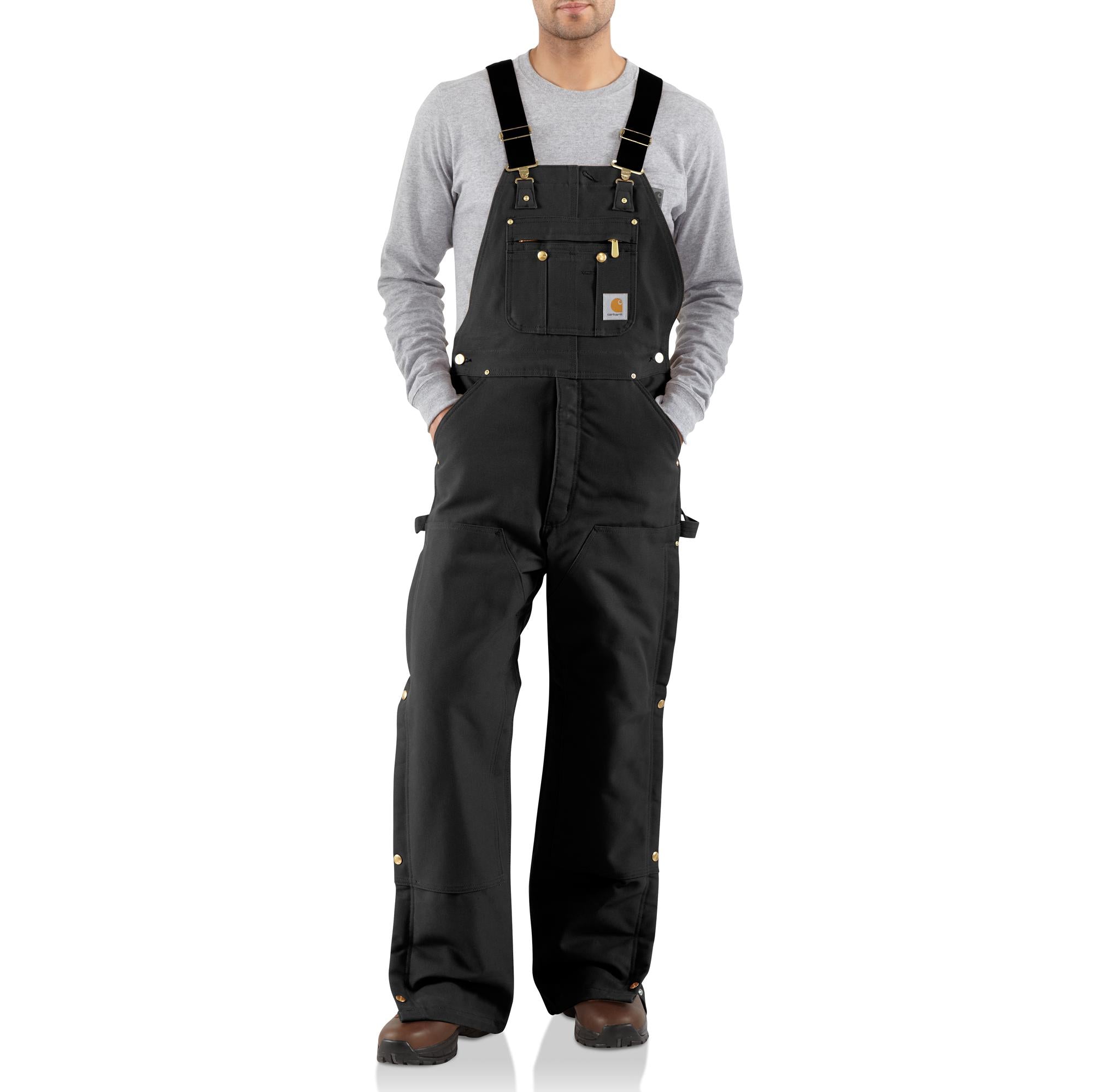 'Carhartt' Men's Loose Fit Quilt Lined Duck Zip-to-Thigh Bob Overall -  Black