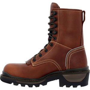 'Rocky' Men's 9" Rams Horn EH WP Logger Soft Toe - Brown