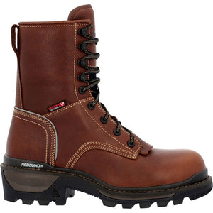 'Rocky' Men's 9" Rams Horn EH WP Logger Soft Toe - Brown
