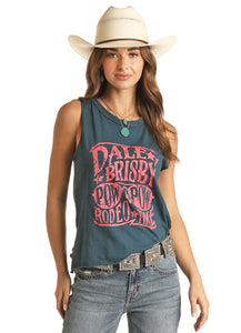 'Panhandle-Rock & Roll' Women's Dale Brisby Graphic Tank - Navy