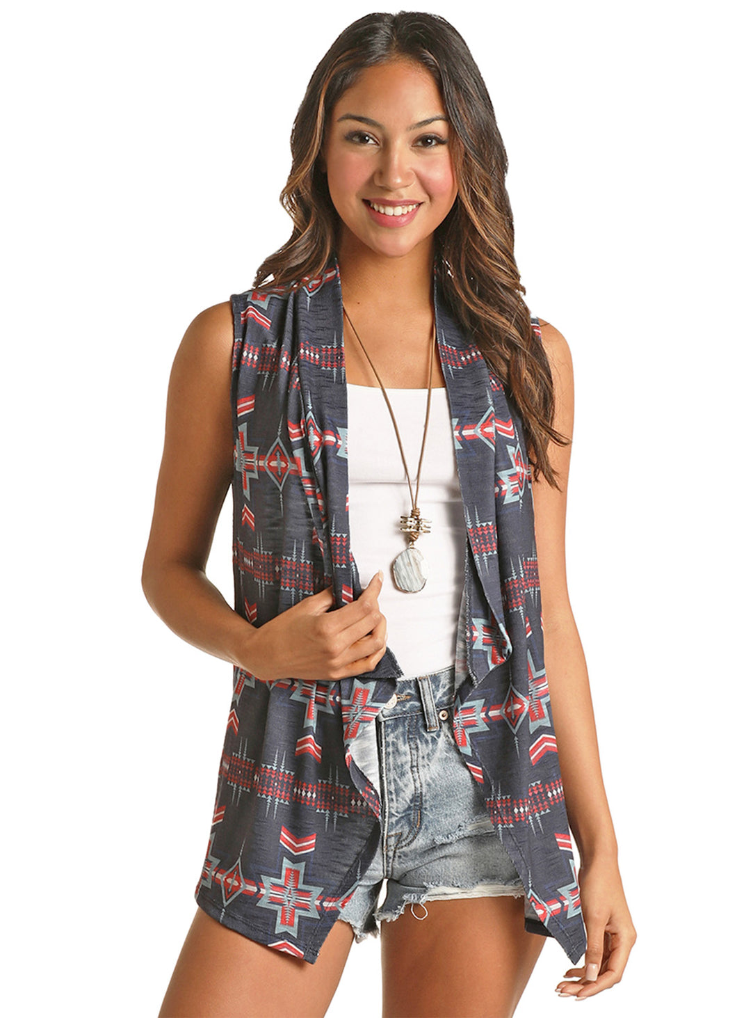 'Rock & Roll' Women's Americana Aztec Print Vest - Panhandle Slim WMN AMERICANA VEST - RRWT98RZNR