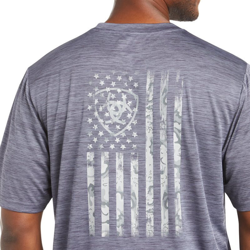 'Ariat' Men's Charger Graphic Flag T-Shirt - Graystone