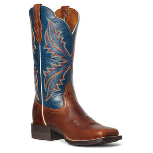 'Ariat' Women's West Bound Square Toe - Russet Rebel / Crackle Navy