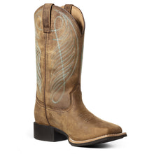 'Ariat' Women's 11" Roundup Western WP Square Toe - Distressed Brown