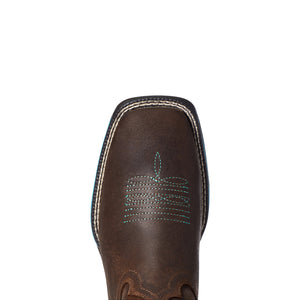 'Ariat' Youth 8" Anthem Western Square Toe - Brown Croco Print