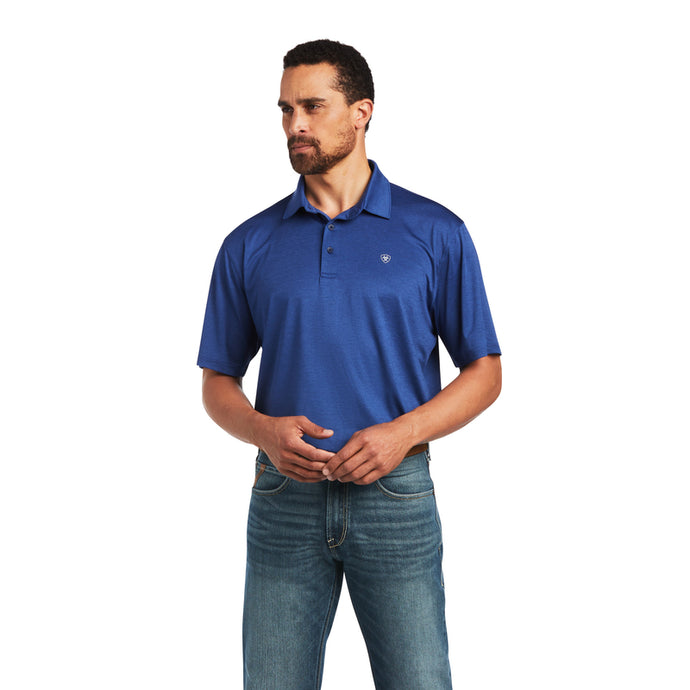 'Ariat' Men's Charger 2.0 Polo - Nocturnal Blue