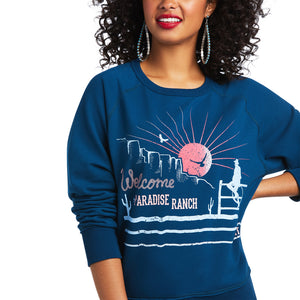 'Ariat' Women's Paradise Ranch Sweatshirt - Blue Nights